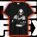 Marvelous boxing legend black and white portrait graphic tee on black shirt