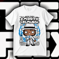 Smooth Criminal Michael Jackson comic graphic tee on white shirt
